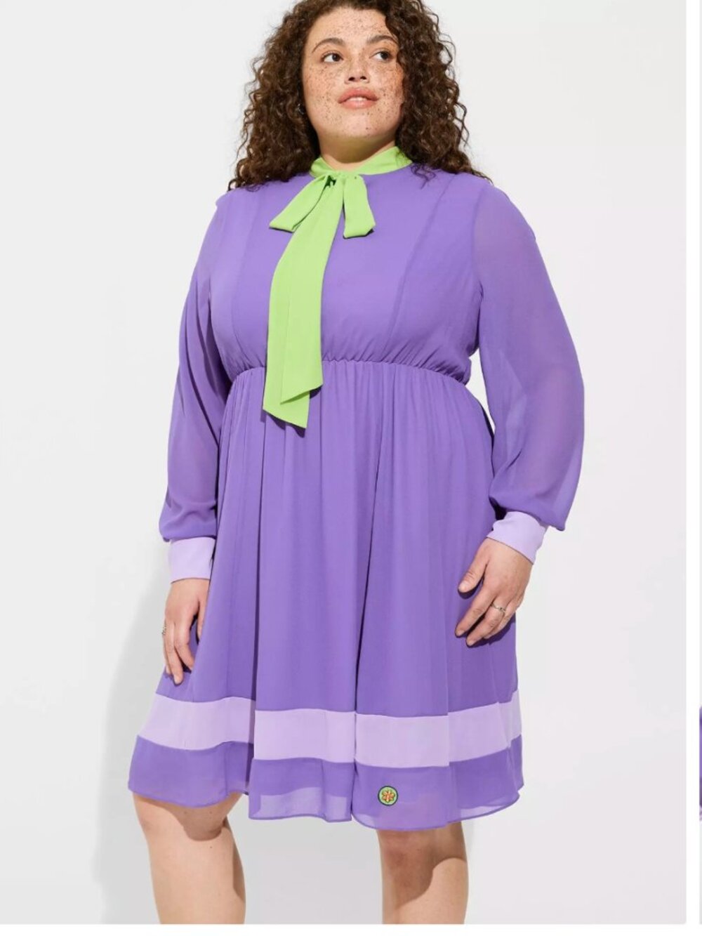 NWT Torrid Scooby-Doo Daphne Cosplay Dress Size 1 Fit & Flare Chiffon Halloween
